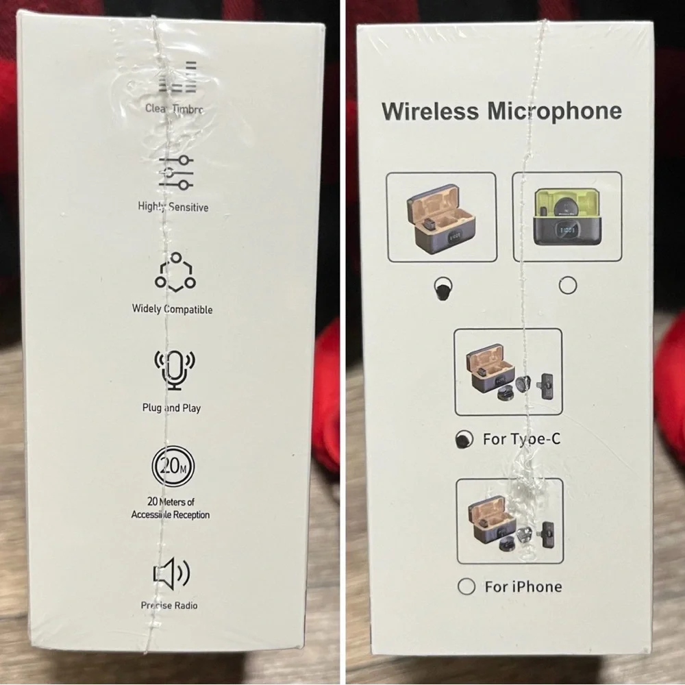 Portable Magnetic 2.4G wireless lavalier microphone system with charging case